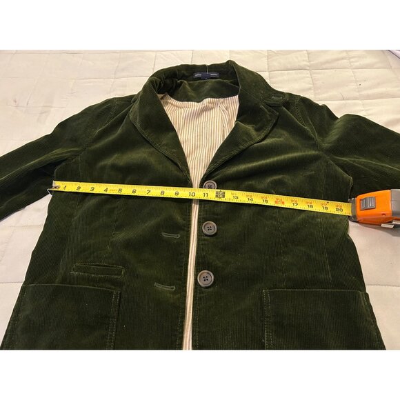 GAP Dark Green Corduroy 3 Button 100% Cotton Women's Y2K Blazer Size 12 - Picture 3 of 10